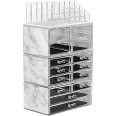 White Makeup Storage Sorbus Marble (MUP-SET-265MBL)