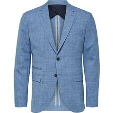 Bleu - Homme Blazers Selected Lightweight Linen Blend Blazer - Light Blue