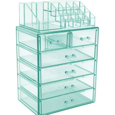 Green Makeup Storage Sorbus Freestanding 6-Drawer ( MUP-SET-42TL)