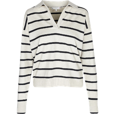 Pulls Tommy Hilfiger Stripe Relaxed Fit Polo Jumper - Heathered Oatmilk Desert Sky Stripe