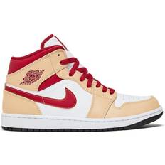 Sneakers Nike Air Jordan 1 Mid M - White Onyx/White/Cardinal Red/Light Curry