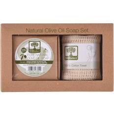 Olivensæbe Bioselect Set Olive Oil Soap+Exfoliating 100%cotton 1