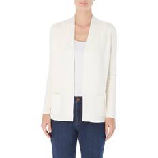 Jones New York Open Front Ribbed Icon Cardigan - Jones White