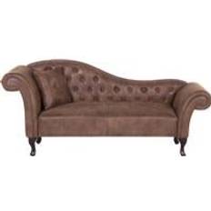 Chaise sofa Beliani Chaise Lounge Vintage Chesterfield Sofa