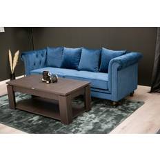 Venture Design Velvet 3-Seter Blå Sofa 3-seter
