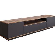 Naturel Meubles TV Hanah Home Avec 3 Portes Et 1 Niche Anthracite Et Naturel Meuble TV