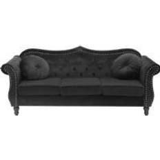 Black - Chesterfield Sofas Beliani Glam 3 Sofa 3 Seater