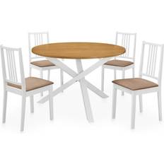 vidaXL Per Sala 5 pz In MDF Bianco Set da Pranzo 5pcs