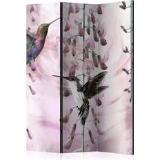 Artgeist Skærmvæg Flying Hummingbirds Pink 135 x 172 cm Dobbeltsiddet Rumdeler