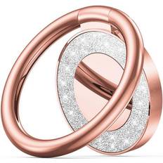 Holdere til mobile enheder Tech-Protect Smartphone Finger Ring fra m. 3M Klister Magnetisk Glitter Rose