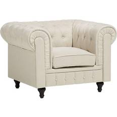 Beige Fauteuils Beliani Beige Dossier À Points Diamant Style Classique Chesterfield Fauteuil