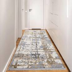 Tæpper & Skind Naveena Løber 120x350 cm Rektangulær - Grå/Beige/Creme Beige, Grå cm