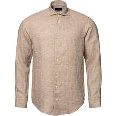 Eton Linen Twill Shirt - Brown