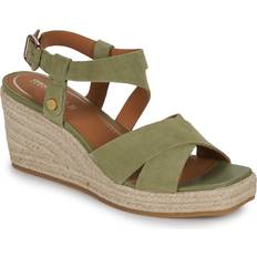 Groen - Vrouw Espadrilles Geox Ademende Sandalen Met Sleehak - Groen