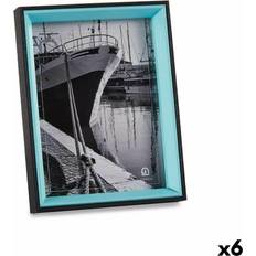 Blue Photo Frames Gift Decor Crystal Black Blue MDF Wood 3 x 22 x 17 cm Photo Frame