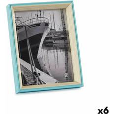 Blue Photo Frames Gift Decor Crystal Blue White MDF Wood Set of 6 3 x 22 x 17 cm Photo Frame