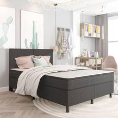 vidaXL Estructura De Cama Box Spring Tela Gris 160x200 cm