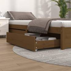 vidaXL Bedlades 2 St Massief Grenenhout Honingbruin