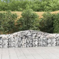 vidaXL Arched Gabion Baskets 7 Galvanised Iron Silver