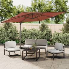 VidaXL Parasols vidaXL Parasol Déporté Avec Mât En Aluminium Terre Cuite 400x300 cm