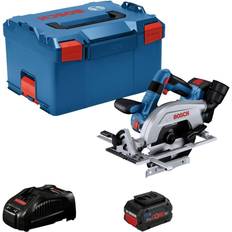 Håndholdt rundsav Bosch Professional GKS 18V-57-2 L Batteridrevet, håndholdt rundsav 165 mm inkl. ekstra batteri, Inkl. oplader, Kuffert 18 V