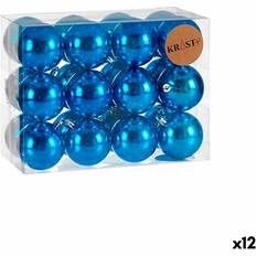 Blue Christmas Tree Ornaments Set of 12 Blue Plastic Balls Christmas Tree Ornament