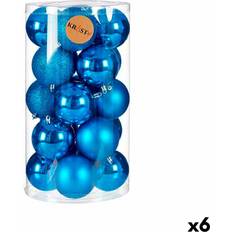 Blue Christmas Tree Ornaments Set of 6 Blue Plastic Balls 8 x 9 x 8 cm Christmas Tree Ornament