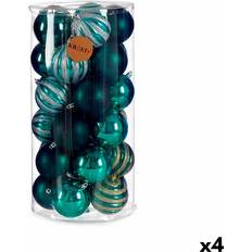 Blue Christmas Tree Ornaments Set of 4 Blue PVC Balls 8 x 9 x 8 cm Christmas Tree Ornament