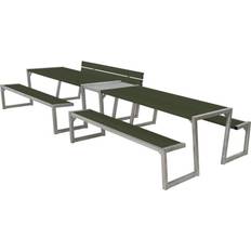Aluminium Bänkbord Utemöbler Plus Zigma Bord Bänkset Med Ryggstöd 392 cm