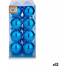 Blue Christmas Tree Ornaments Set of 12 Blue Plastic Balls 8 x 9 x 8 cm Christmas Tree Ornament