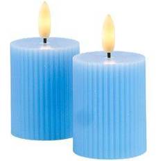 Genopladelige bloklys Sirius Smilla blå genopladelige 2 stk. Ø5xH6,5cm Indendørsbelysning LED-lys 2stk