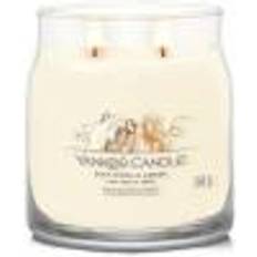 Blanc Bougies Parfumées Yankee Candle Moyenne Jarre Laine Douce et Ambre Bougies 368 g Bougie Parfumée