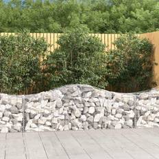 vidaXL Buede Gabionkurve 4 Stk 200x50x60/80 cm Galvaniseret Jern Krukke