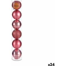 Rosa Juldekorationer 24 Piece Pink Plastic Ball Set 8 x 9 x 8 cm Christmas Tree Ornament