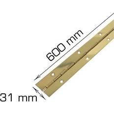 Pianohængsel Home>it Piano Hinge 600 x 31 mm Brass Fjernlager, 3 dages levering