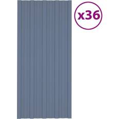Golfplaten Kunststof vidaXL Dakpanelen 36 St 100x45 cm Gegalvaniseerd Staal Grijs