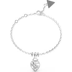 Guess Armbänder Guess Armband Heart Cage JUBB03 100JW Silber rhodiniert