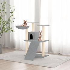 vidaXL Cat Tree with Sisal Scratching Posts 83 cm Light Grey