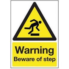 Black Workplace Signs Safety Sign Warning Beware of Step A5 PVC