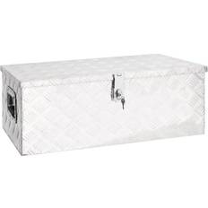 Acero Cajas y Cestas vidaXL Almacenaje De Aluminio Plateado 80x39x30 cm Caja de almacenamiento