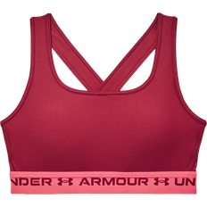 Under Armour Women's Crossback Mid Sports Bra - Black/Rose