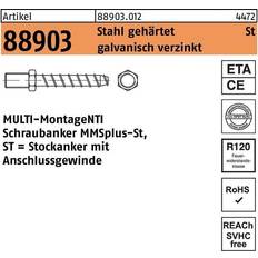 Økologiske Skruer Heco Schraube Stockanker R 88903 MULTI-MONTI MMSplus-St verzinkt g...