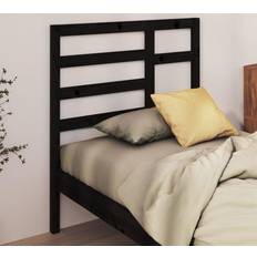 vidaXL black, 81 Solid Pine Bed Headboard