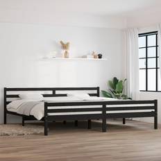 vidaXL black, 200 Solid Wood Bed Frame