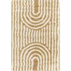 Tapis Surya Tapis de Salon À Poils Longs et Doux Tapis Shaggy Moderne Blanc 160 x 220 cm Jaune