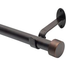 Elrene Serena Adjustable Curtain Rod with Cap Finials, 48-86