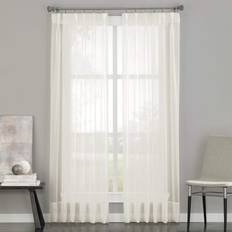 Curtainworks Soho Voile Sheer Pinch Pleat Curtain Panel 29 by 95" Oyster