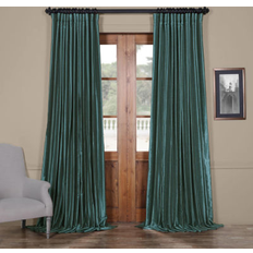 Gardiner & Tillbehör Exclusive Fabrics & Furnishings Half Price Drapes Extra Wide Faux Silk Blackout Curtains 96 Inches