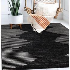 World Rug Gallery Bohemian Stripe Stain High Traffic Black