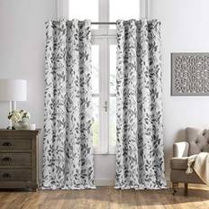 Elrene Botanical Print Blackout Window Curtain Panel 52 W x 84 L